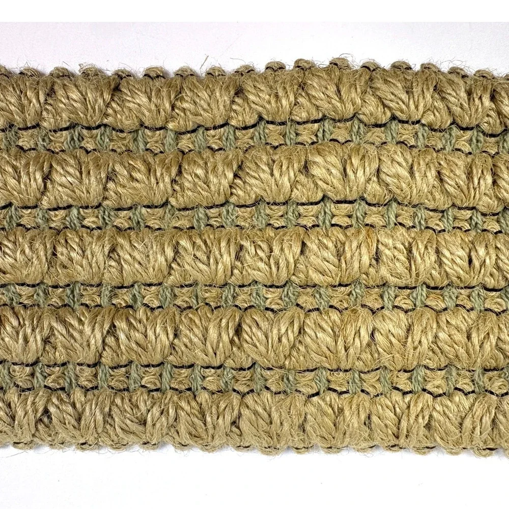 VTG 80s Wide Woven‎ Jute Waist Cinch Belt Womens Sz S/M Brown Genuine Leather